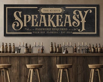 Custom Speakeasy Sign, Home Bar Decor