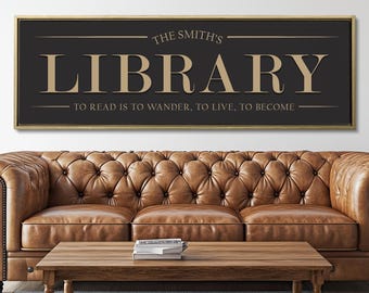 Personalized Library Sign For Home