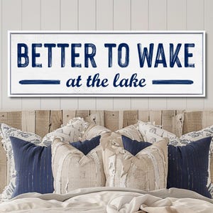 Lake House Sign, Farmhouse Canvas, Above Bed Decor Bild 1