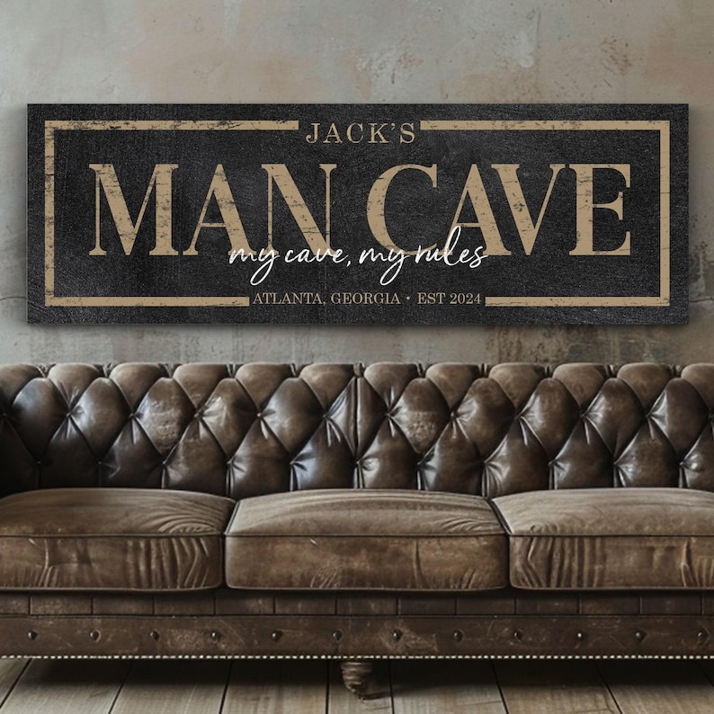 Custom Man Cave Sign: Personalized Farmhouse Decor image 6