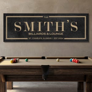 Personalized Billiards Sign, Custom Billiards and Lounge Sign, Personalized Decor