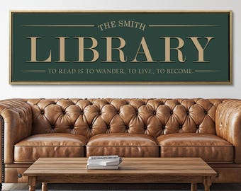 Personalized Library Sign For Home