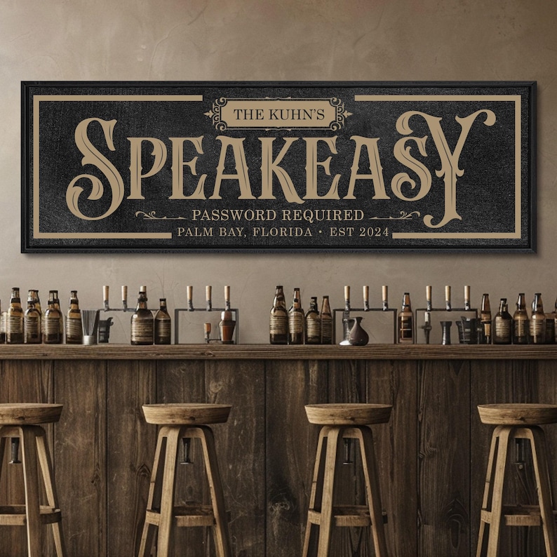 Custom Speakeasy Sign, Home Bar Decor image 1