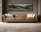 Sage Green Wall Art: Moody Landscape Canvas Print
