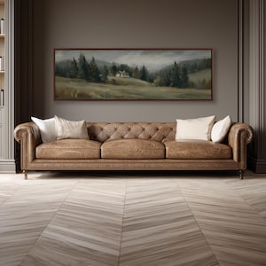 Sage Green Wall Art: Moody Landscape Canvas Print image 1