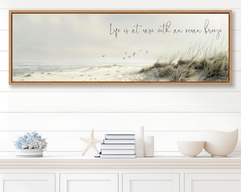Framed Coastal Canvas Art: Ocean Breeze Beach House Decor