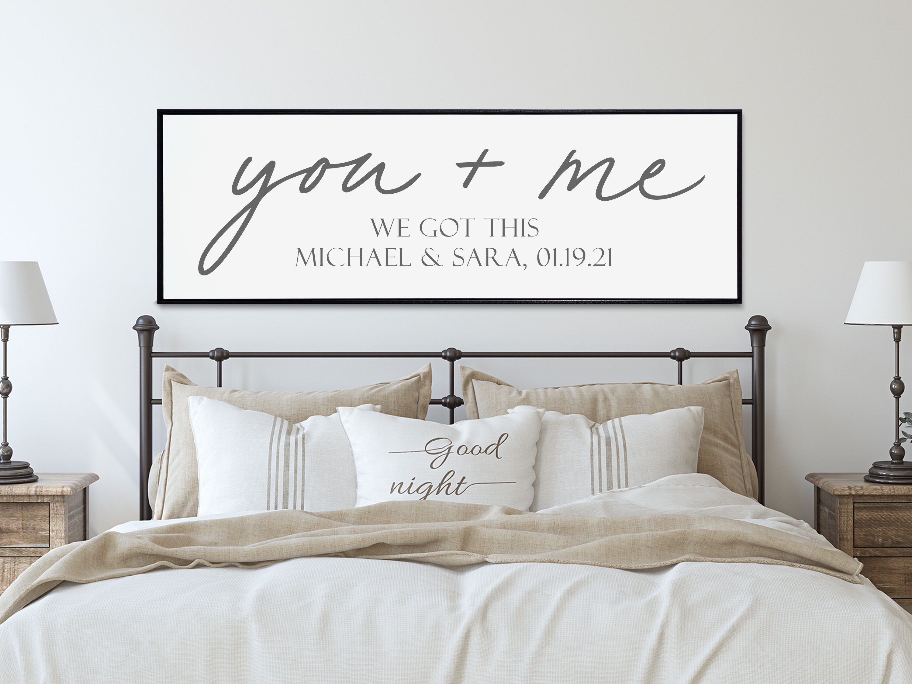 Master Bedroom Sign Custom Above the Bed Sign You and Me We Etsy