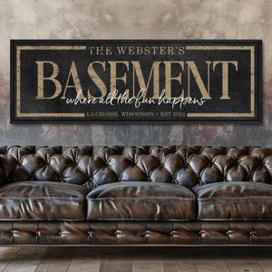 Personalized Basement Sign, Custom Basement Sign, Personalized Decor
