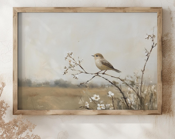 Vintage Bird Art Print: Nature's Quiet Beauty