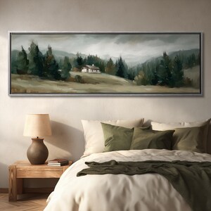 Large Sage Green Landscape Print: Framed Neutral Wall Artwork image 11