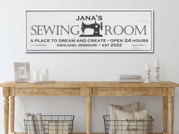 Personalized Sewing Room Sign, Sewing Room Decor, Craft Room Decor 