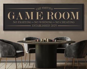 Personalized Game Room Sign for Home