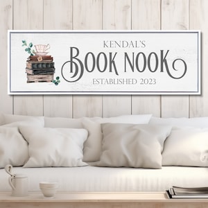 Book Lovers Gift, Personalized Book Nook Sign, Personalized Library Sign