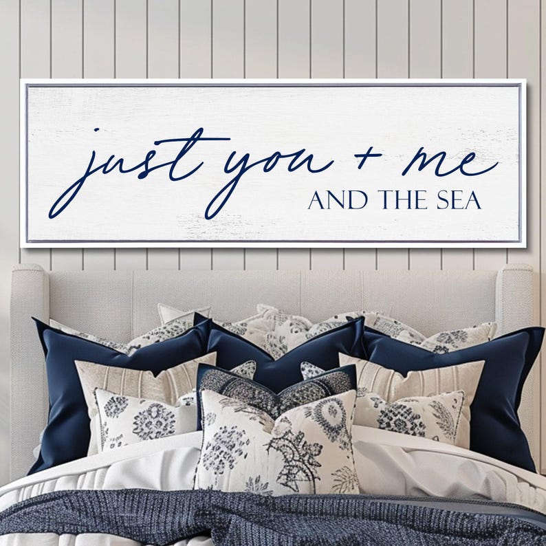 Beach House Sign, You Me And The Sea, Farmhouse Decor image 1