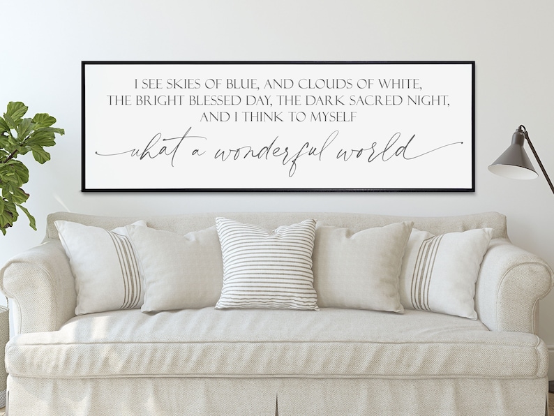 And I Think To Myself What A Wonderful World Sign, What A Wonderful World Wall Art, I See Skies image 1