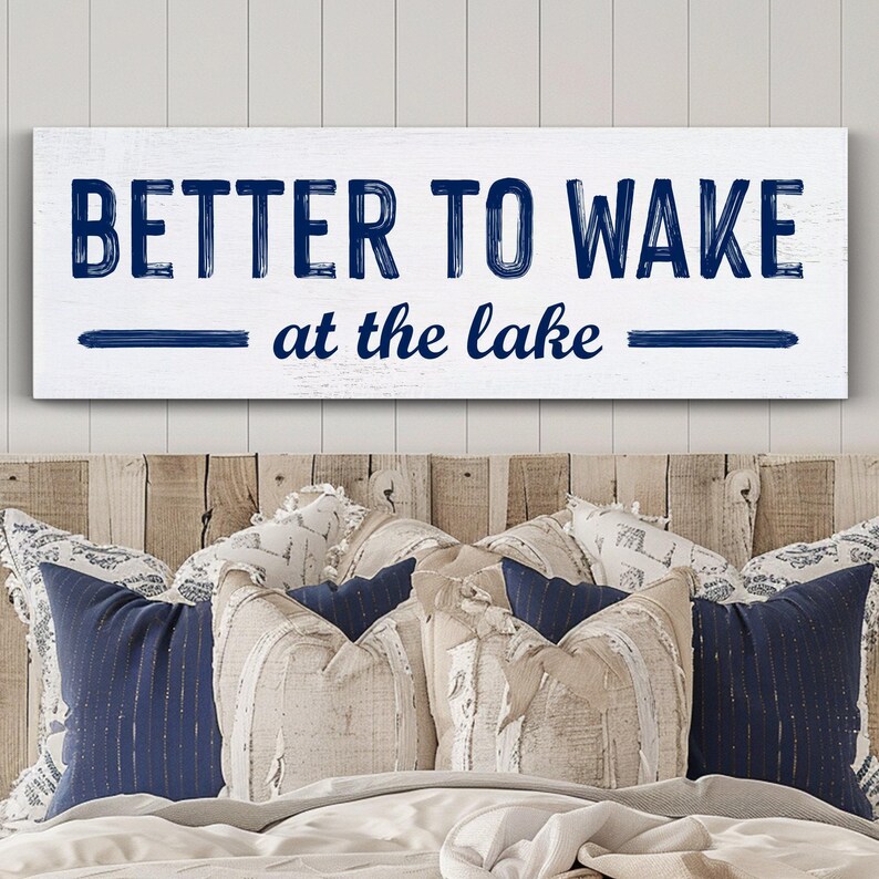 Lake House Sign, Farmhouse Canvas, Above Bed Decor Bild 8