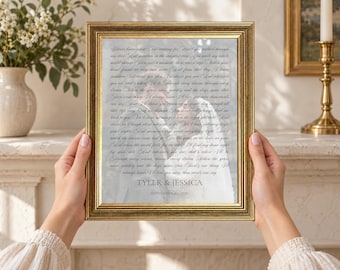 Custom Song Lyric Framed Art Print: Personalized Wedding Photo Keepsake