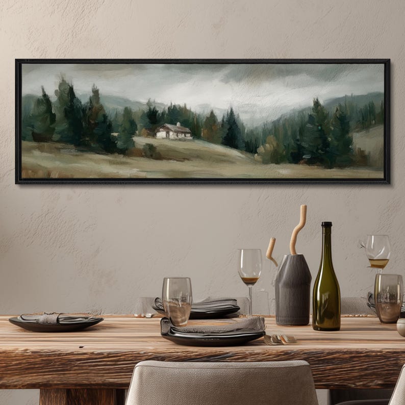 Large Sage Green Landscape Print: Framed Neutral Wall Artwork image 15