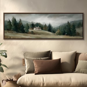 Large Sage Green Landscape Print: Framed Neutral Wall Artwork image 13