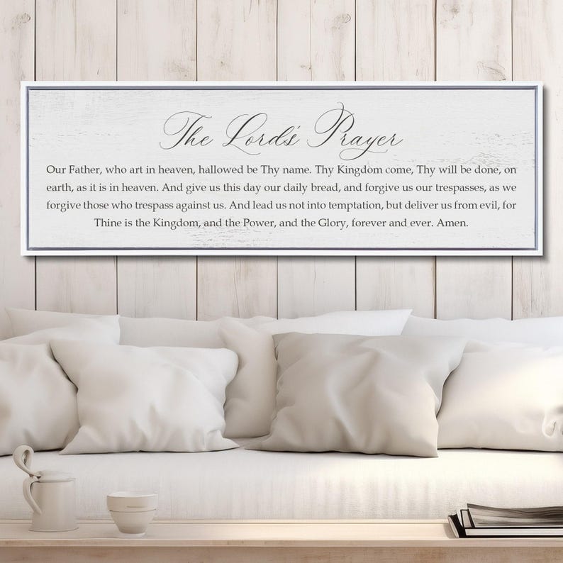 The Lord's Prayer Sign, Our Father Wall Art, Christian Wall Decor image 2