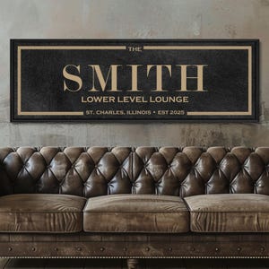 Personalized Lower Level Lounge Sign, Customized Basement Sign, Personalized Decor
