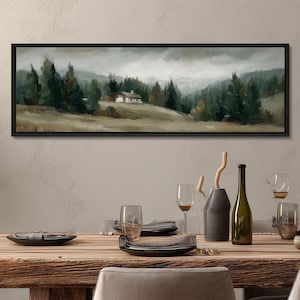 Sage Green Wall Art: Moody Landscape Canvas Print image 2