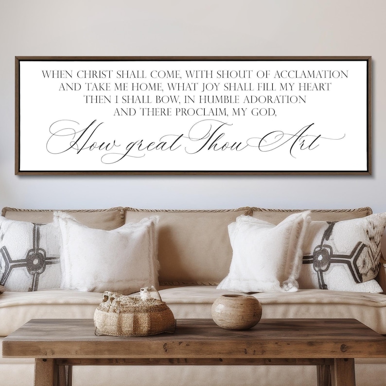 How Great Thou Art Christian Hymn Sign | Framed Scripture Wall Art bild 2