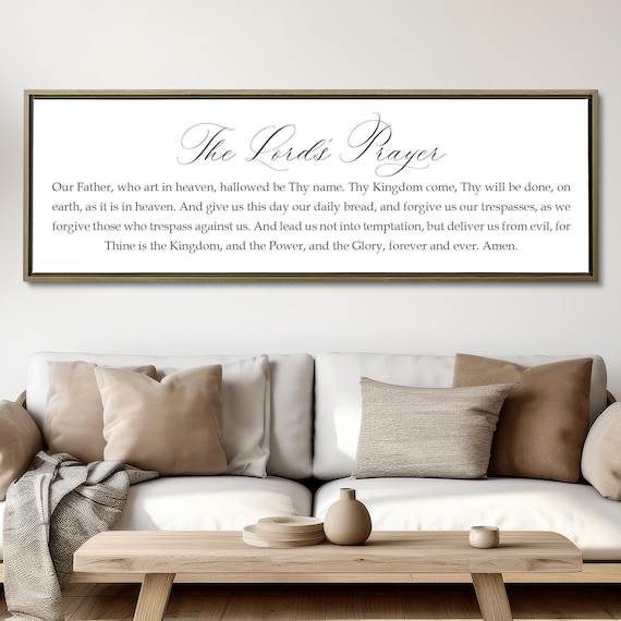 The Lord's Prayer Sign, Our Father Wall Art, Christian Wall Decor