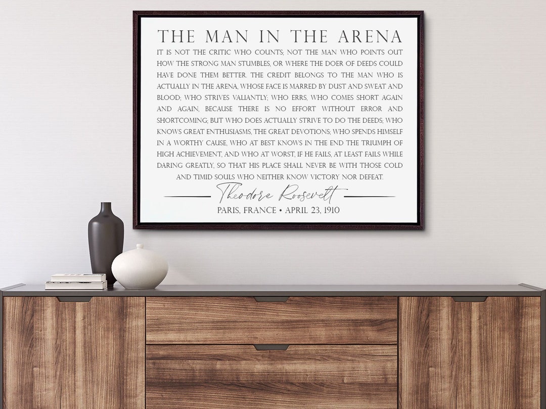 The Man in the Arena Wall Art Etsy