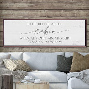 Personalized Cabin Sign with Custom Coordinates image 6