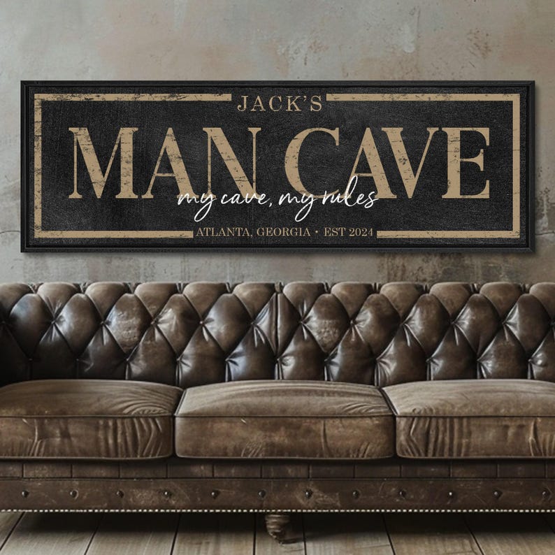 Custom Man Cave Sign: Personalized Farmhouse Decor image 2