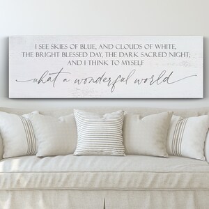 And I Think To Myself What A Wonderful World Sign, What A Wonderful World Wall Art, I See Skies image 2