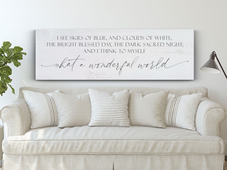 And I Think To Myself What A Wonderful World Sign, What A Wonderful World Wall Art, I See Skies image 2