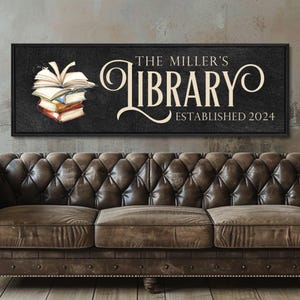Personalized Library Sign, Home Library Sign, Personalized Decor