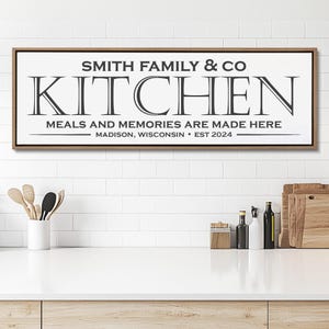 Personalized Family Kitchen Sign, Custom Kitchen Sign, Farmhouse Kitchen Wall Art