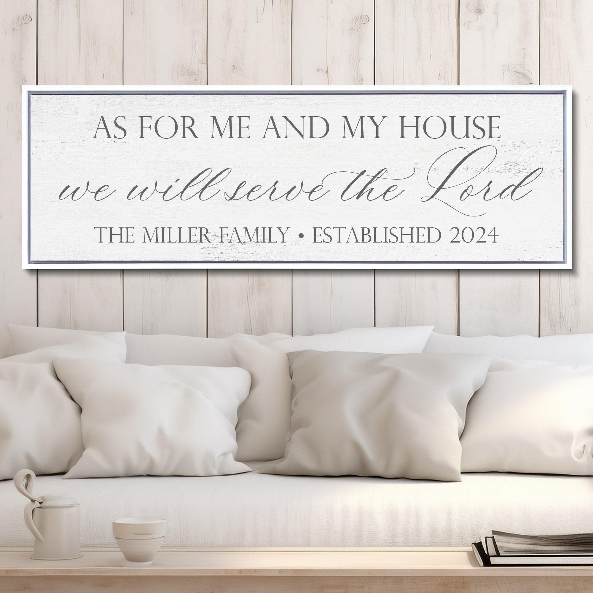 Scritta 3D In Legno "As For Me And My House We Will Serve The Lord" - Ritaglio Laser 19x55 Cm