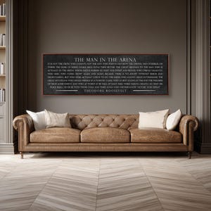 Inspirational Man in the Arena Quote Sign - Motivational Office Wall Art Decor Print Poster