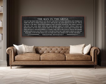 Inspirational Man in the Arena Quote Sign - Motivational Office Wall Art Decor Print Poster