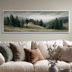 Large Sage Green Landscape Print: Framed Neutral Wall Artwork image 14