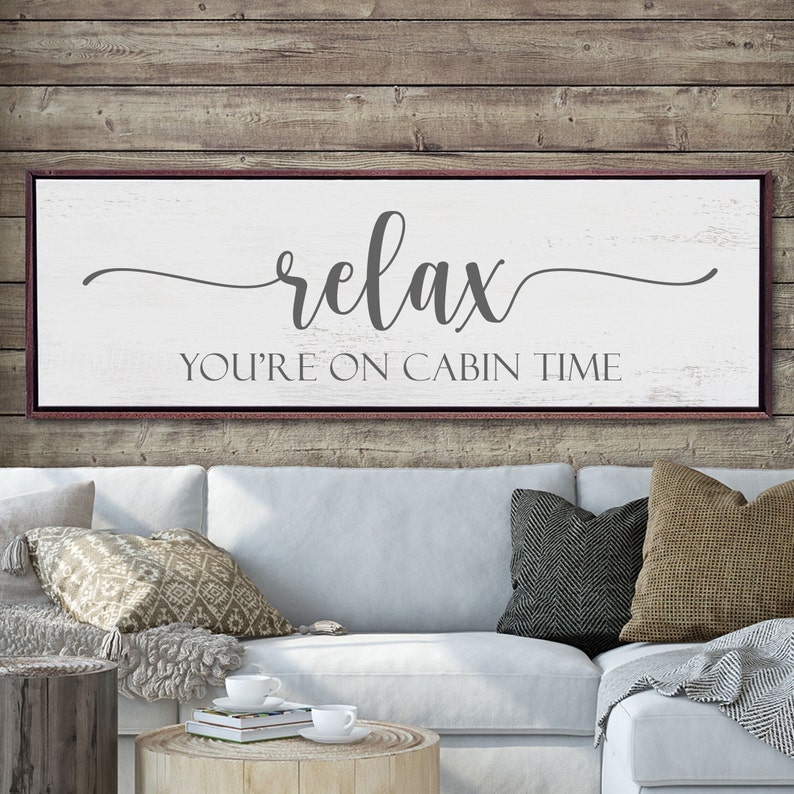 Cabin Sign, Relax You're On Cabin Time, Cabin Wall Decor image 1