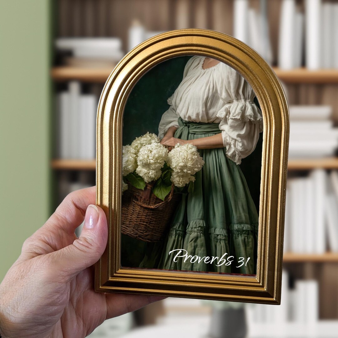 Proverb Frame Small Gold Arched Frame Proverbs 31 Art Print : Christian Mother's Day ...