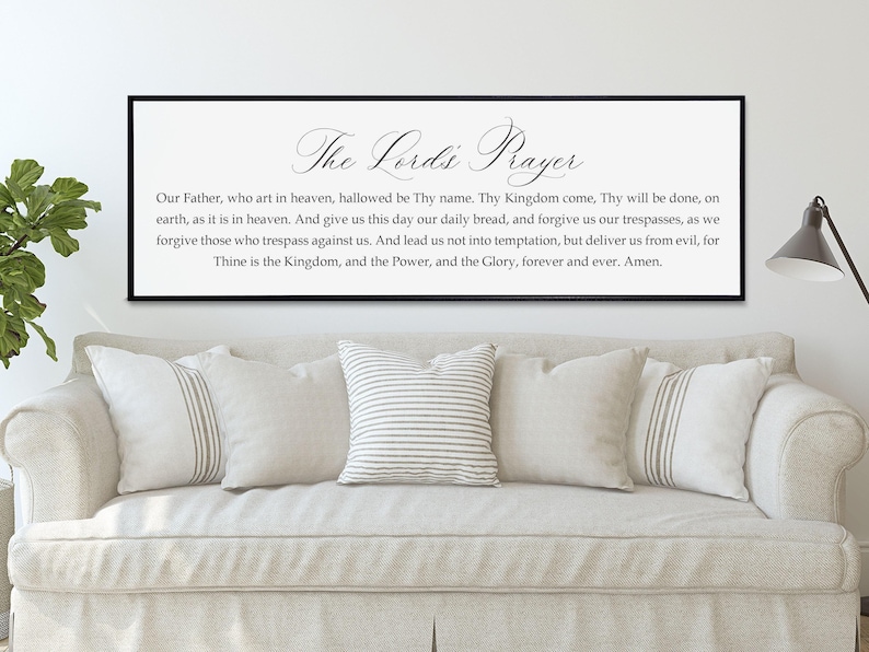 The Lord's Prayer Sign, Our Father Wall Art, Christian Wall Decor image 6