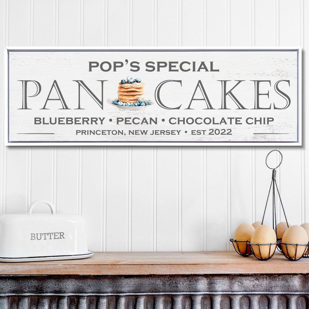 Custom Pancakes Sign, Custom Kitchen Sign, Personalized Kitchen Decor