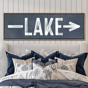 Lake With Arrow Sign, Lake House Sign, Lake House Wall Decor