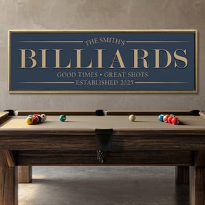 Personalized Billiards Sign for Home Billiards Room