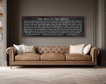 Inspirational Man in the Arena Quote Sign - Motivational Office Wall Art Decor Print Poster