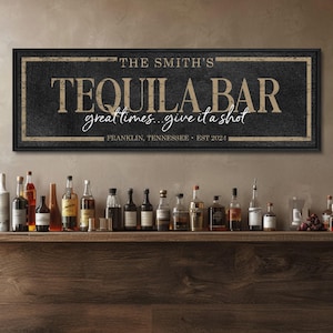 Personalized Tequila Bar Sign, Home Tequila Bar Decor, Tequila Bar Wall Decor