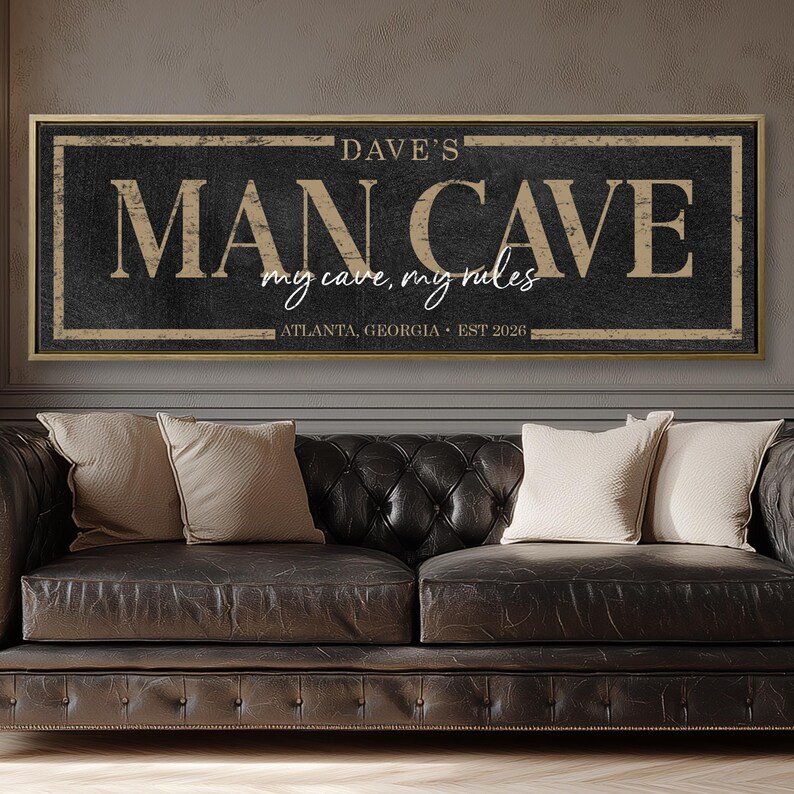 Custom Man Cave Sign: Personalized Farmhouse Decor image 7