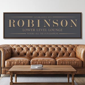 Lower Level Lounge Sign, Custom Basement Bar Sign
