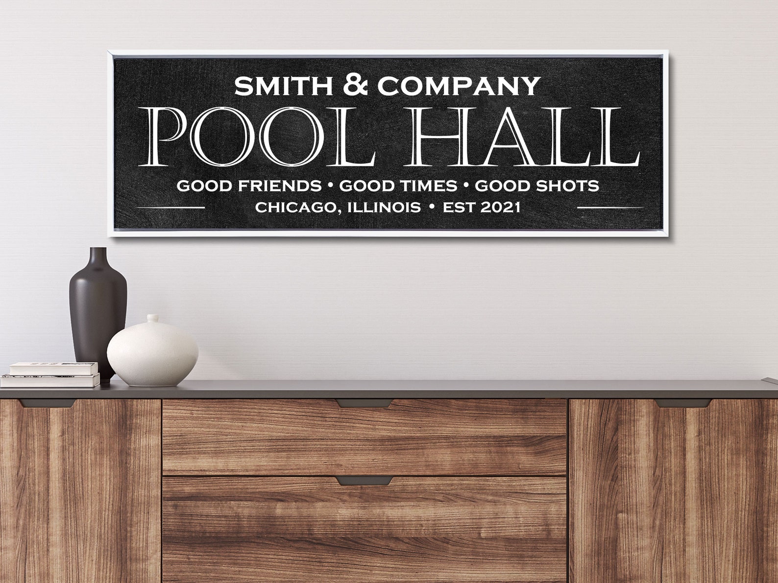 Custom Pool Hall Sign Personalized Pool Hall Sign Etsy